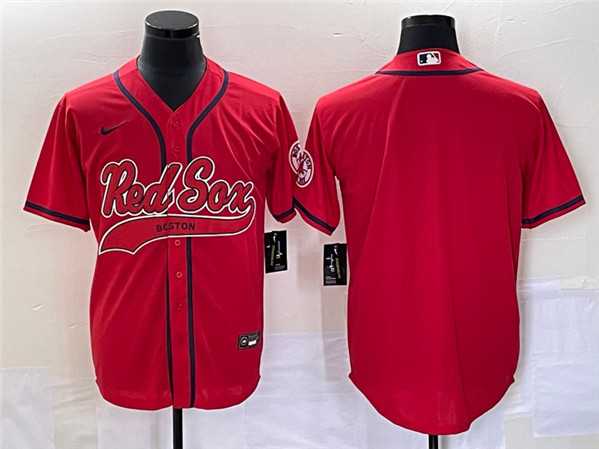 Men%27s Boston Red Sox Blank Red With Patch Cool Base Stitched Baseball Jersey->chicago cubs->MLB Jersey